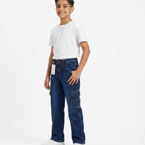 Boys Wide-leg Pant Cargo Style