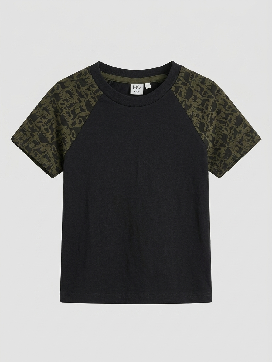 Dinosaur Print Sleeve T-Shirt