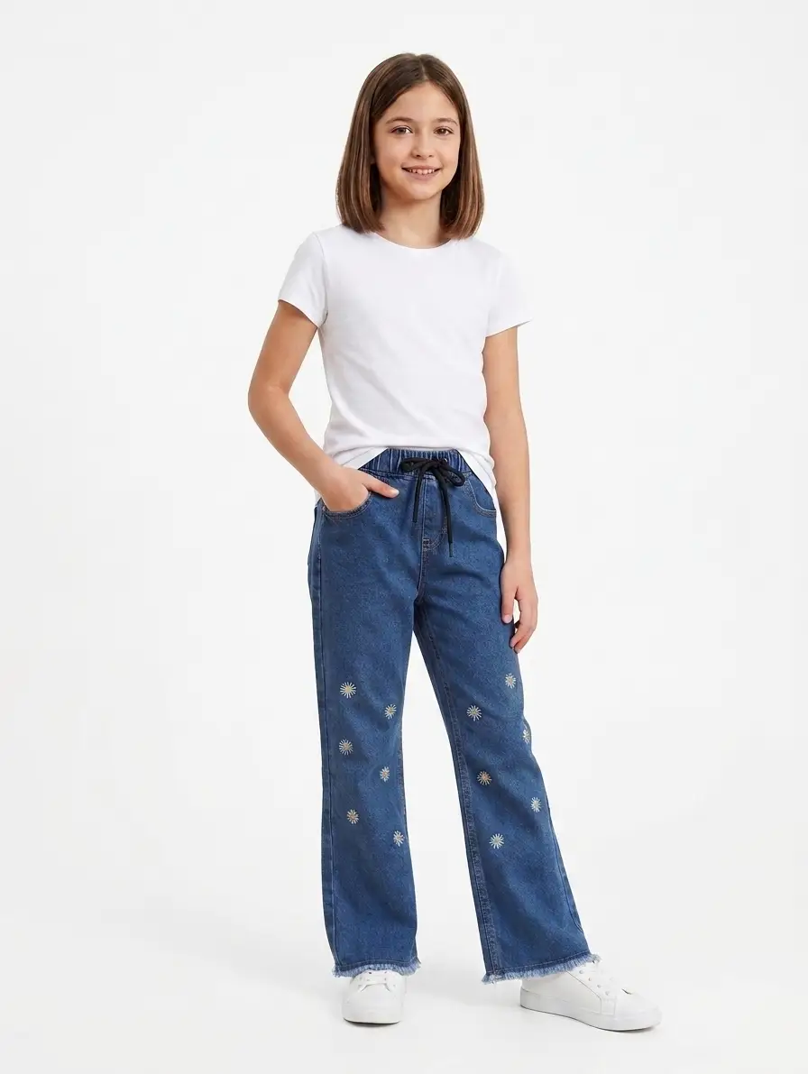 Girls Flapper Denim Pants - Image 2