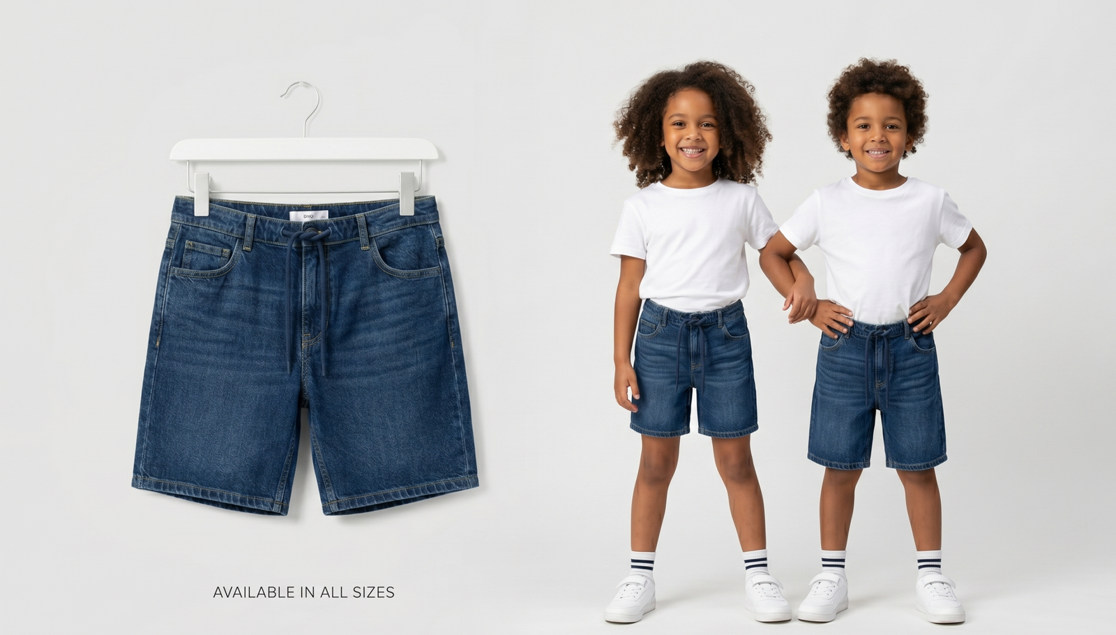 Dark Blue Denim Shorts - Image 2