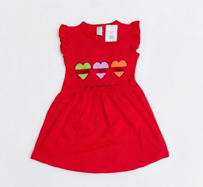 Red Jersey Girls Frock