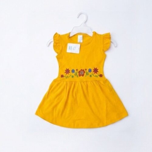 Yellow Printed Girl Frock