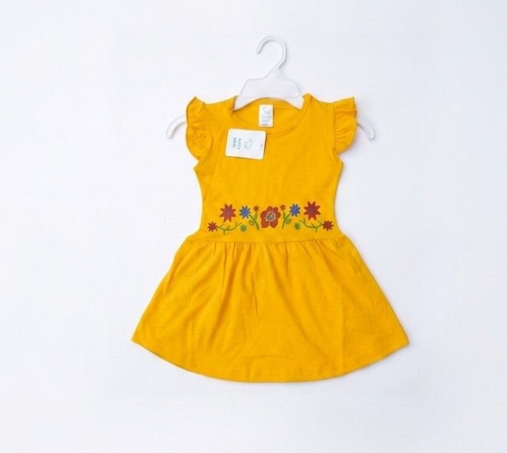 Yellow Printed Girl Frock
