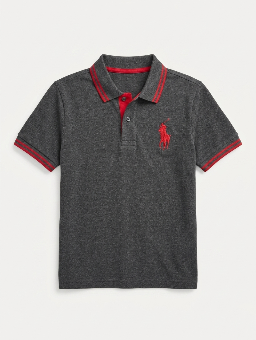 Kids Dark Grey Polo Shirt