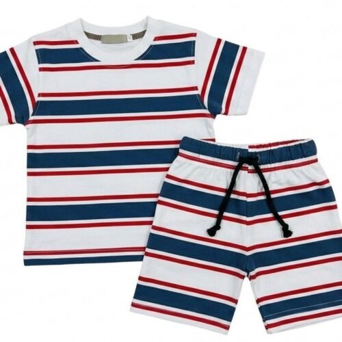 Red & Blue Lining Jersey Suit