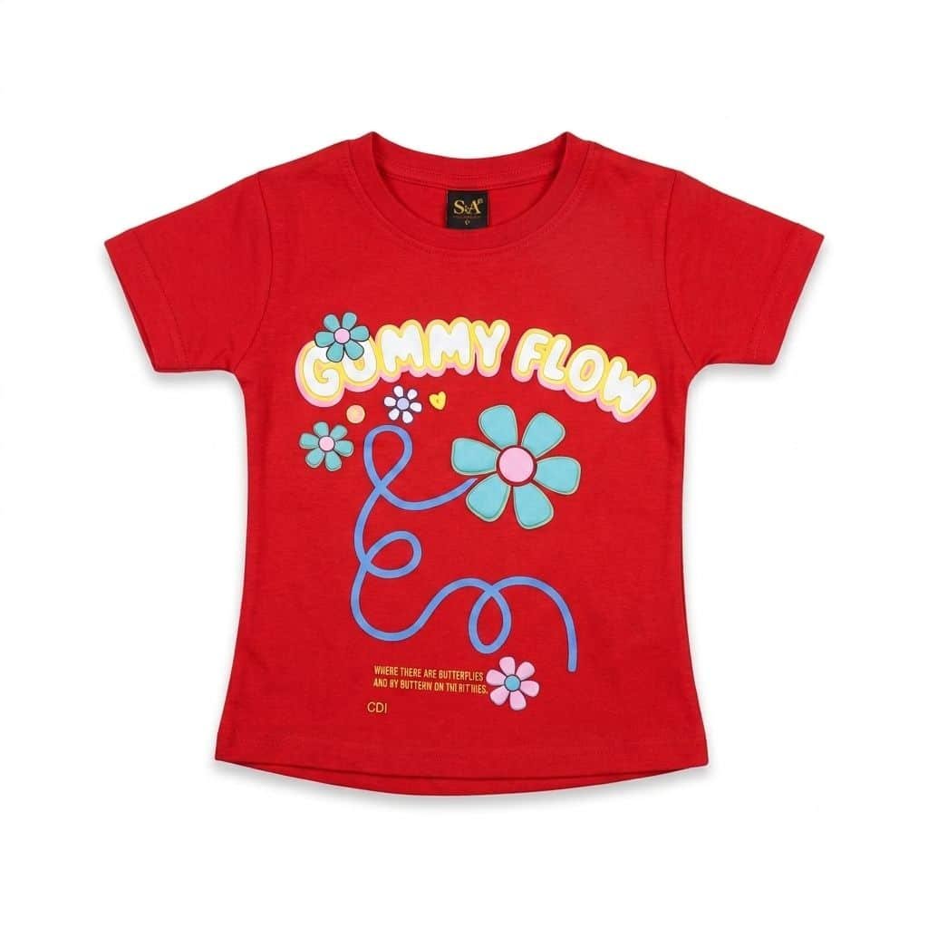 Girls T Shirt Red (Gummy Flow)