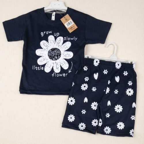 White Flowers Jersey Suit