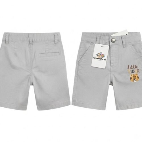 Silver Embroidered Kids Shorts