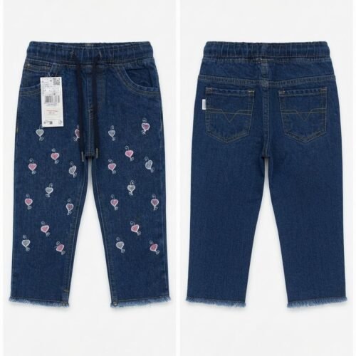 Embroidered Flapper Wide Leg Denim